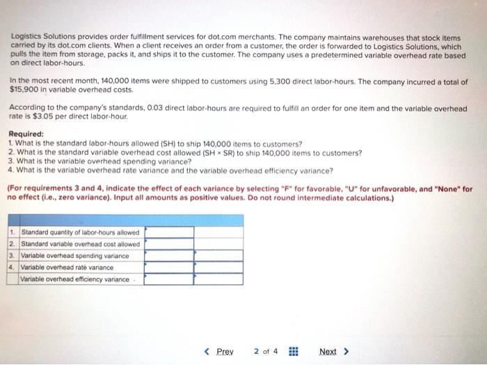 Logistics Solutions provides order fulfillment services for dot.com merchants. The company