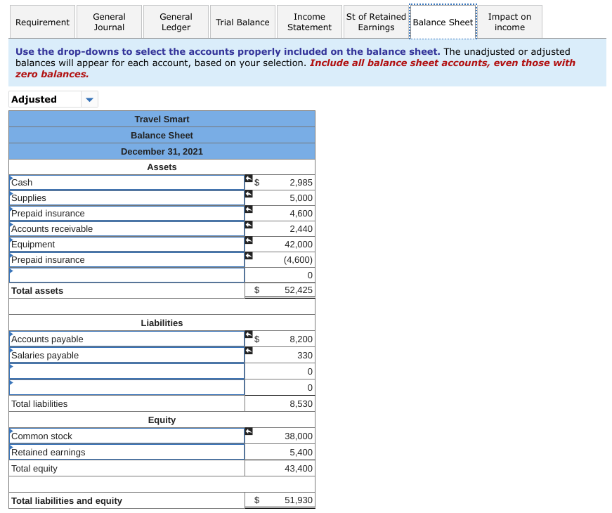 December 31 is found on the trial balance tab. The following information