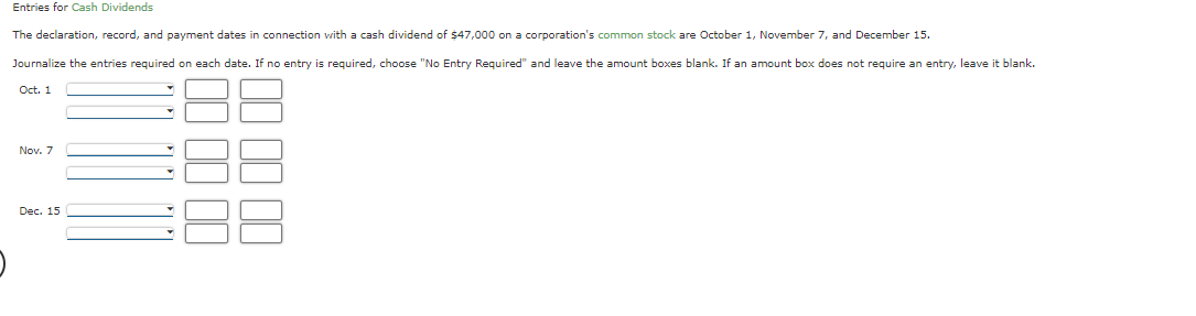 Entries for Cash Dividends The rerd, in with tn reg cn h