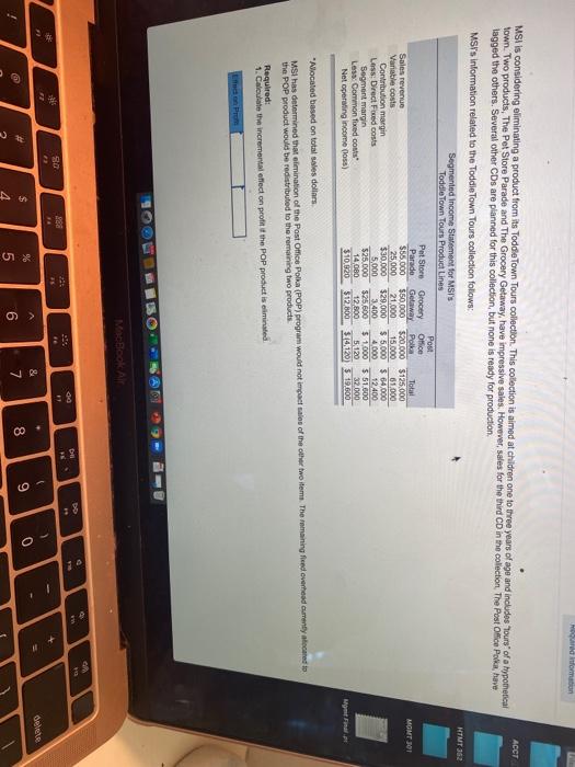  formation MSI is considering eliminating a product from its Toddle Town