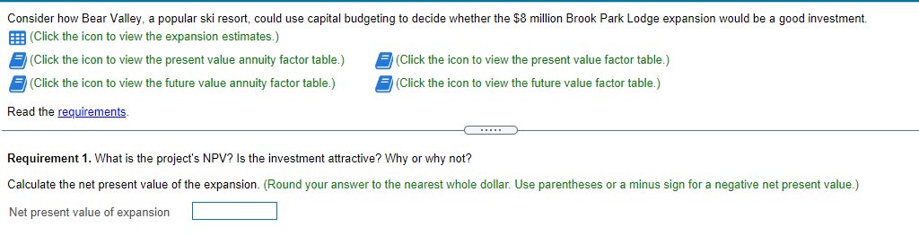 Consider how Bear Valley, a popular ski resort, could use capital