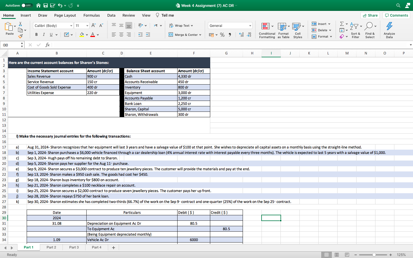 AutoSave OFF ES : Week 4 Assignment (7) AC DR Home