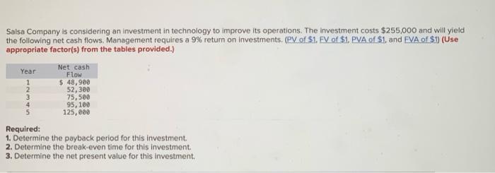  i need help with required 2 & 3 Salsa Company is