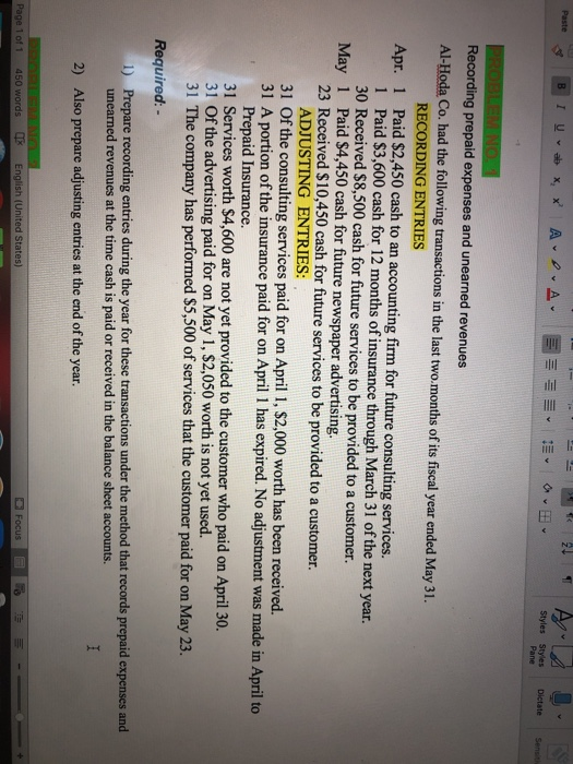  Paste B IU APA- 101 Styles Styles Pane Dictate PROBLEM NO