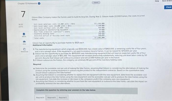  Chapter 13 Homework G 7 14.32 points eBook Print References Gibson