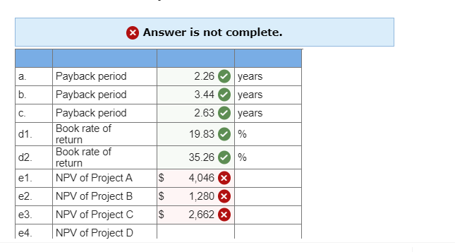 below. 0.25 points a. Project A costs $6,000 and will generate annual