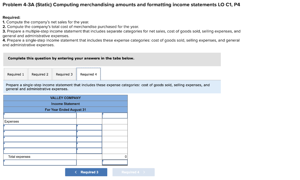 expense-selling space, store supplies expense, and advertising expense. It categorizes the remaining