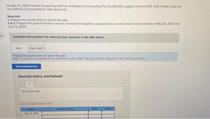  On May 12, 2024, Falwell Computing sold five computers to Computing