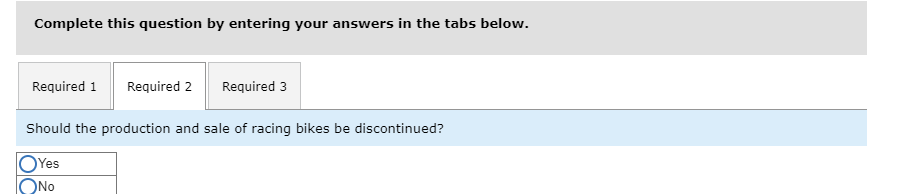 Cycle Company manufactures three types of bicycles-a dirt bike, a mountain bike,