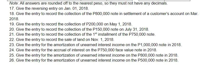 Interest Rate Per Annum May 01, 2016 P1,000,000 P200,000 every May 1