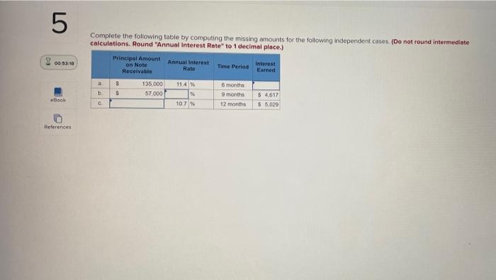  07 5 Complete the following table by computing the missing amounts