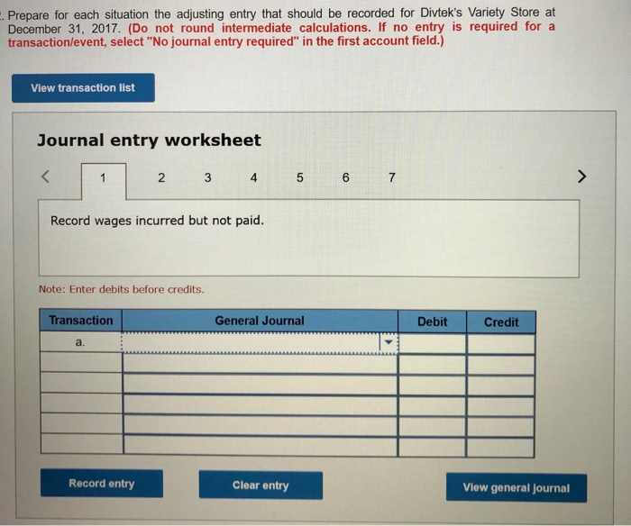 31, 2017 The transactions during 2017 have been journalized and posted. The