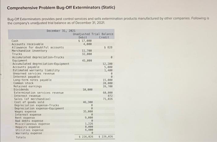  Comprehensive Problem Bug-Off Exterminators (Static) Bug-Off Exterminators provides pest control services