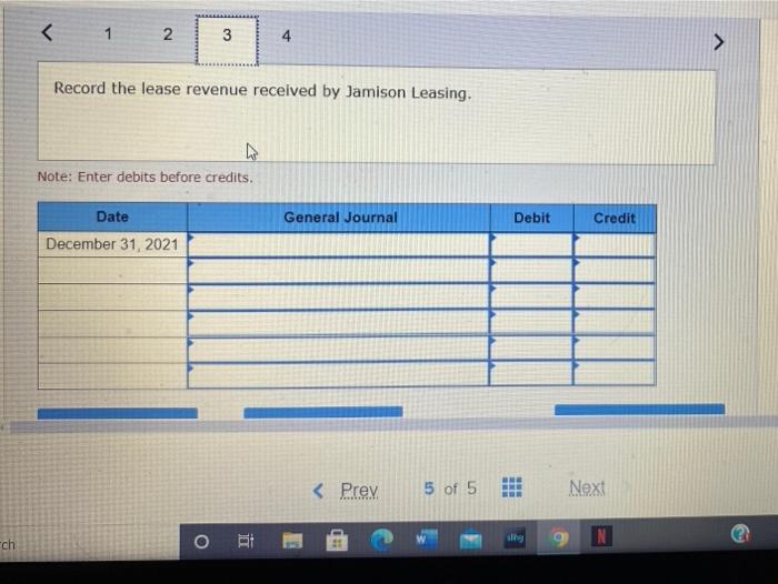an annual interest rate of 5%. The contract calls for four rent