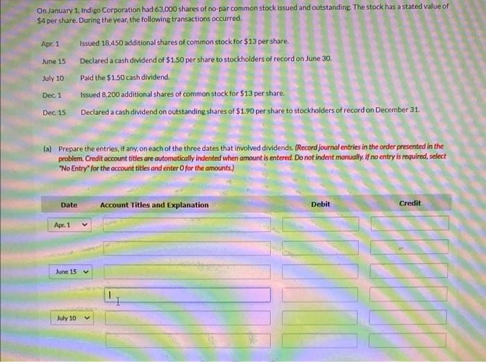 i need help filling out this problem, show work please Apr. 1