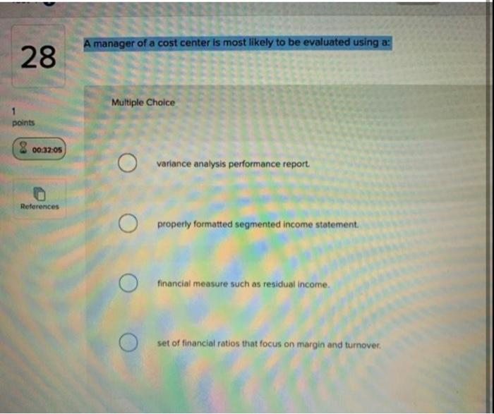 formulas? 34 Multiple Choice pints 00:33:02 Sales + Average operating assets References