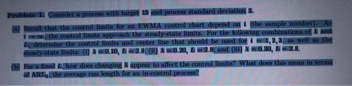  Problem 1. Consider process with target 15 and proces standard deviation