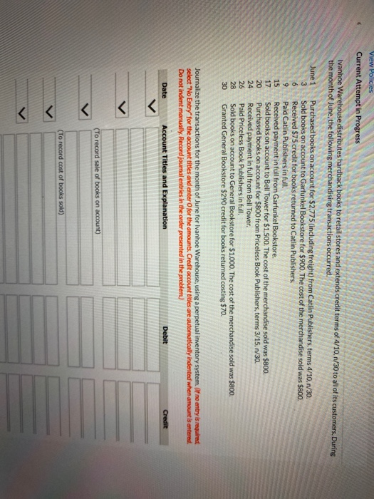  3 View Policies Current Attempt in Progress Ivanhoe Warehouse distributes hardback
