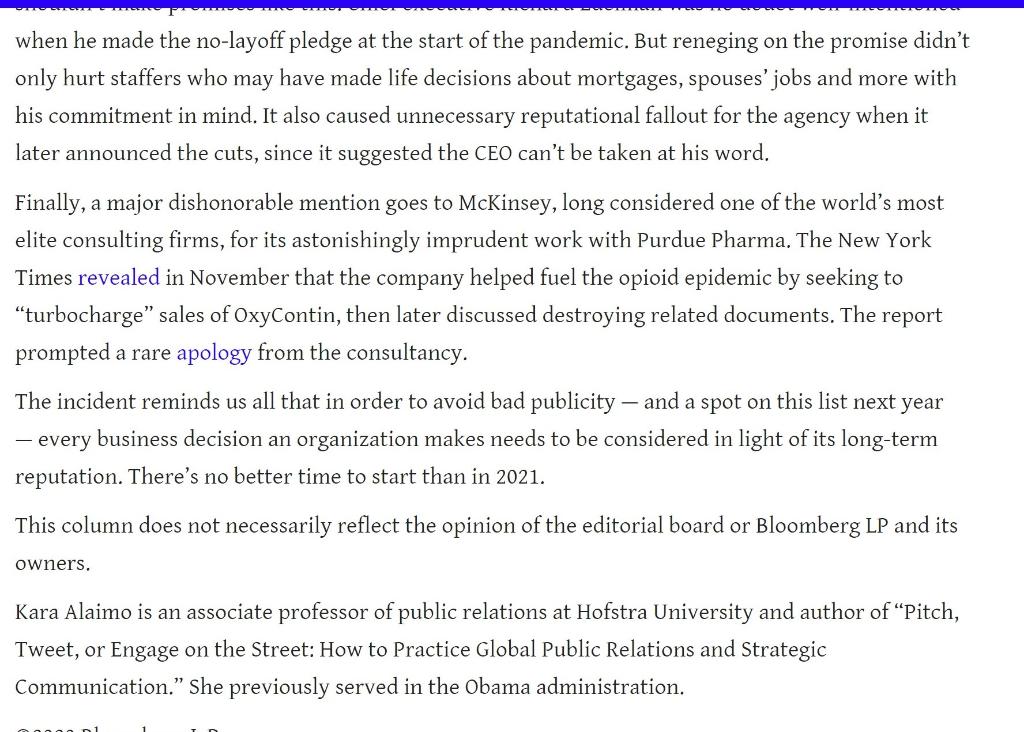 organization, or governmental group respond to the crisis? Did the group manage