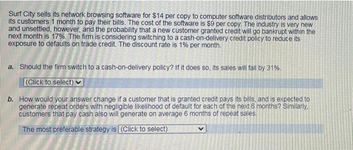  Surf City sells its network browsing software for $14 per copy