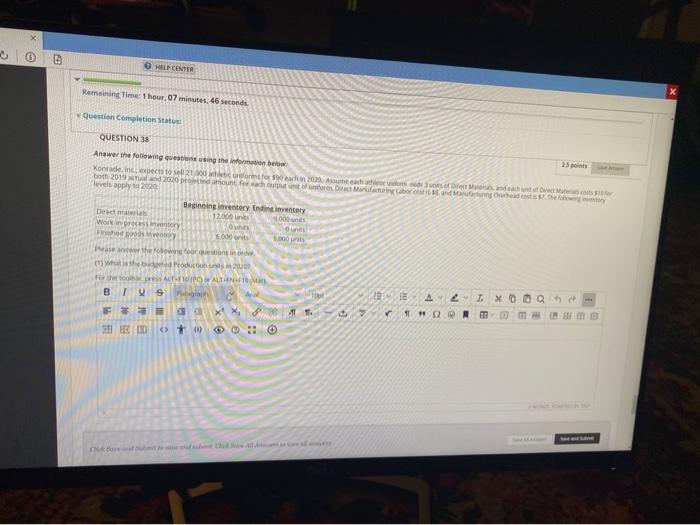 this is one question. this is 38 D HELP CENTER Remaining Time