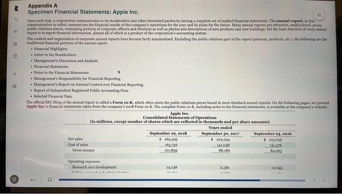  Expand Your Critical Thinking Financial Reporting Problem: Apple Inc.CT10.1 The financial