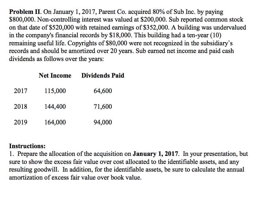 of Sacker Company. Paramount acquired Sacker on January 1, 2016, where the