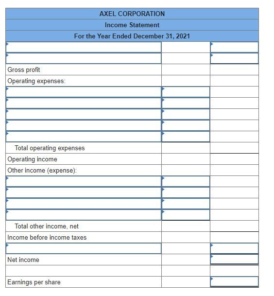 Exercise 4-5 (Static) Income statement presentation [LO4-1, 4-5] The following incorrect income