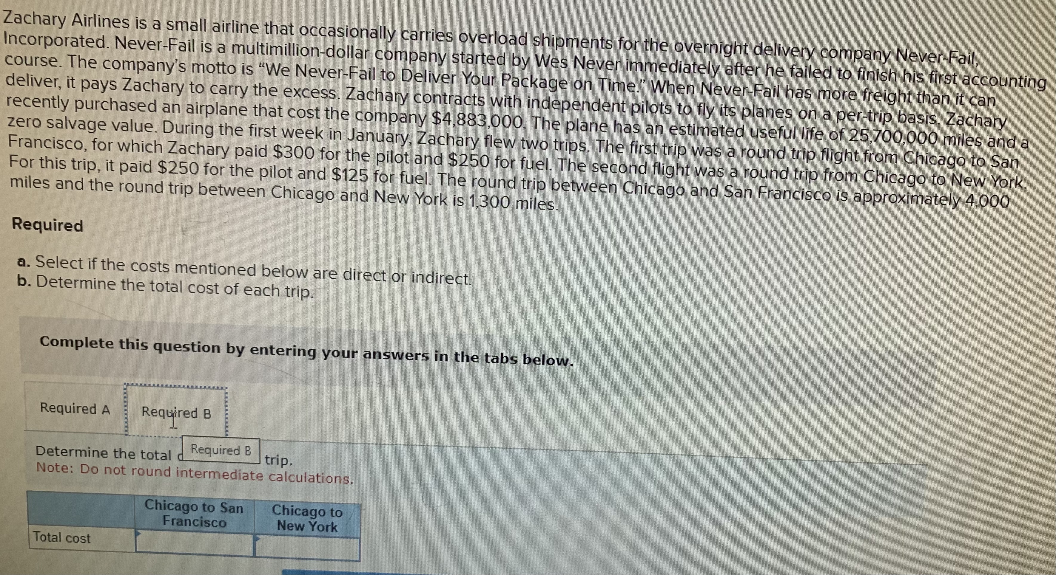 lachary Airlines is a small airline that occasi ncorporated- Never-Fail is a