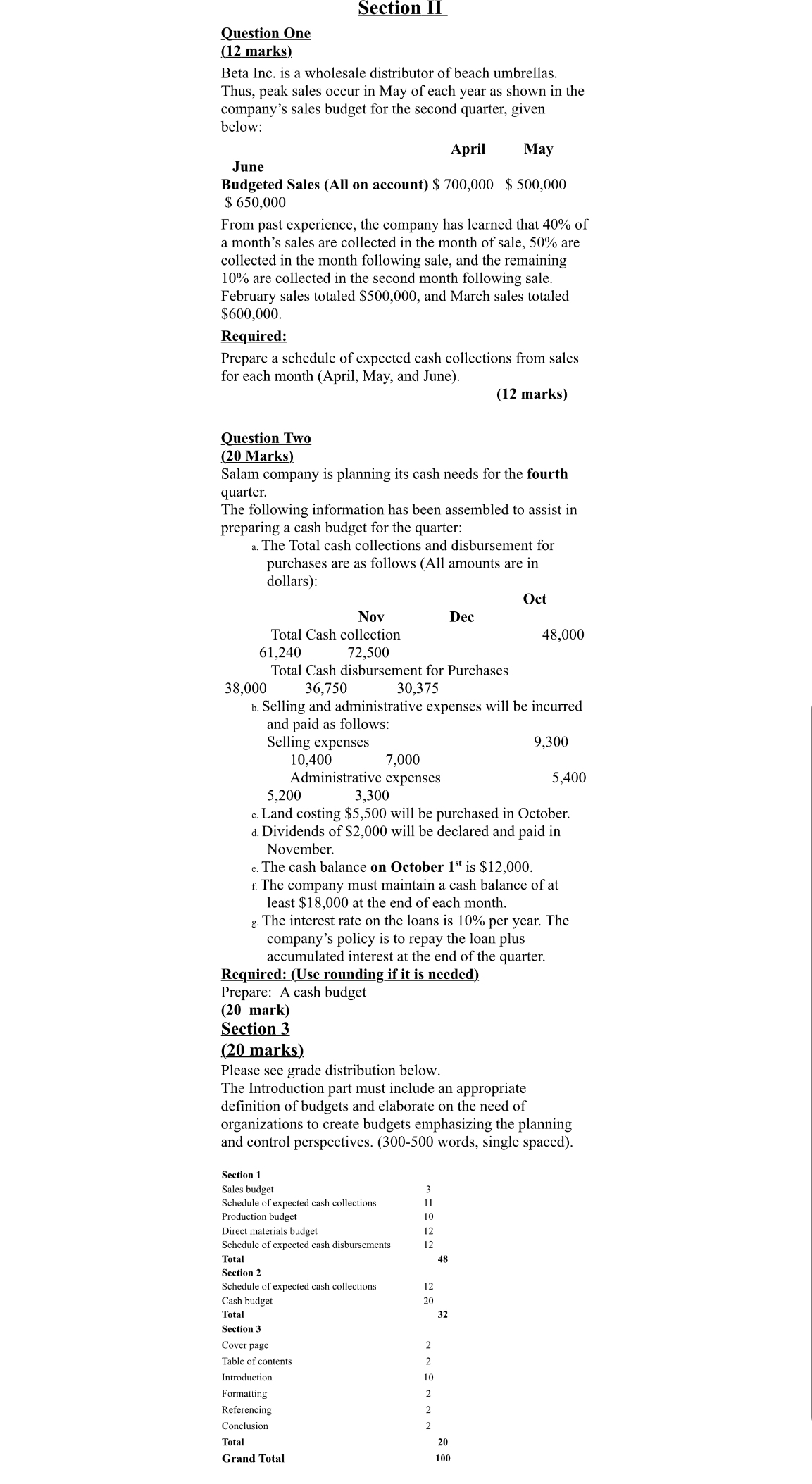  Version 2 Section I The data below pertains to the first