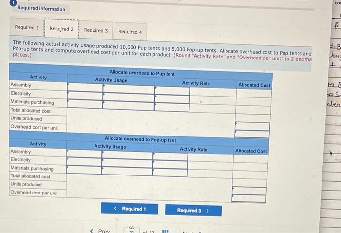 Tent Master produces Pup terits and Pop-up tents. The company budgets $301,000