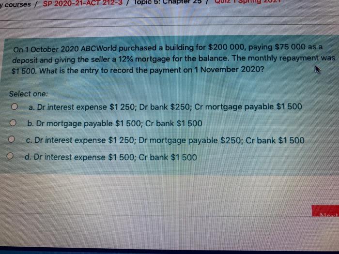  y courses / SP 2020-21-ACT 212 7 Topic 5! On 1