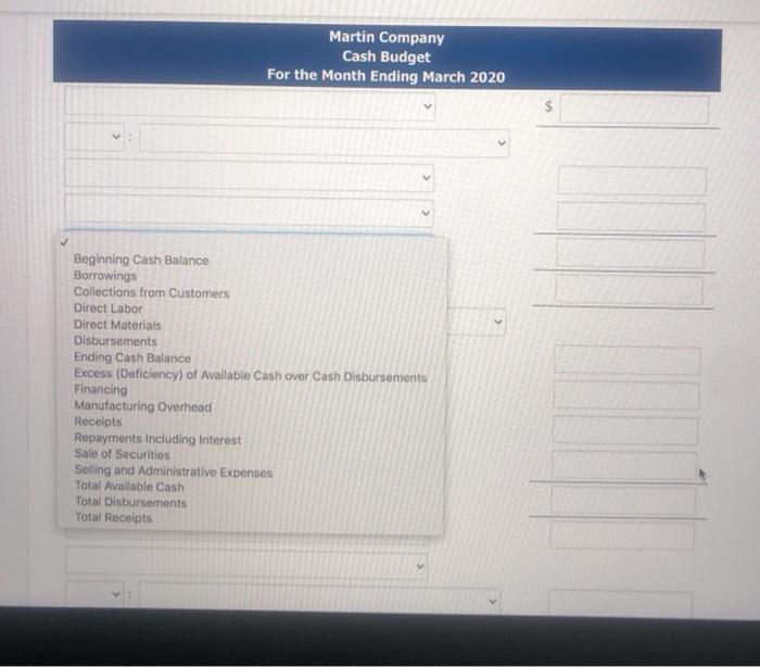 materials: January $156,900, February $239,900 Direct labor: January $91,300, February $135,900. Wages