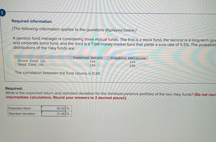 Please help with this problem Required information [The following information applies to