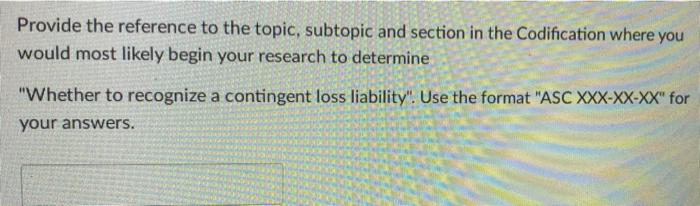  Provide the reference to the topic, subtopic and section in the