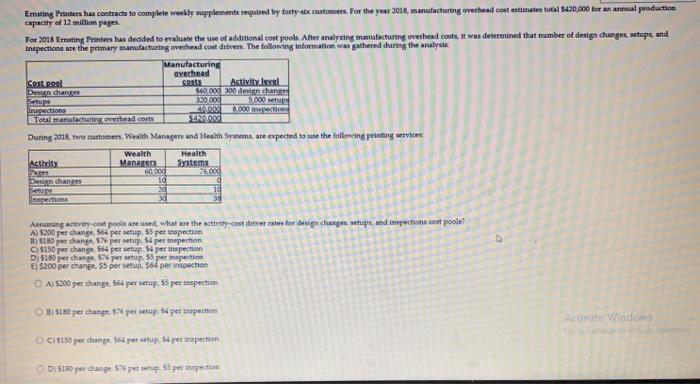  Emoting Printers has contracts to complete weekly supplements required by forty-xate.