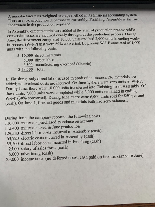 and you will find all relevant information. Required (1) Calculate cost per