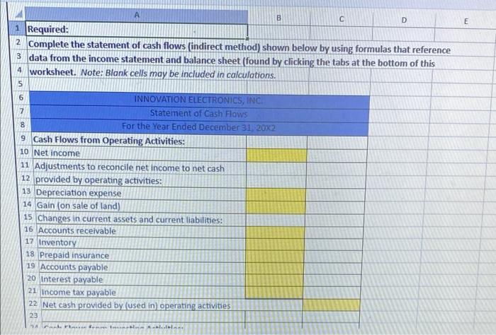 Excel functions described below to complete the task Multi-Tob Cell Reference: Allows