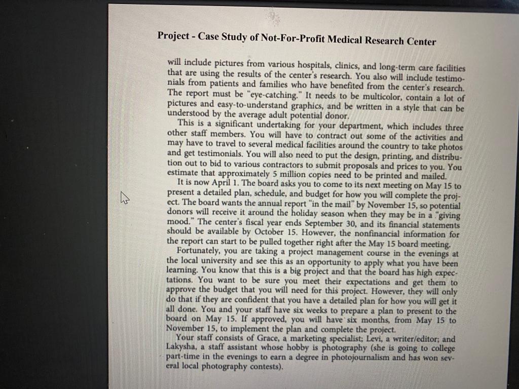 in the following paragraph , estimate the cost for each activity. 2.