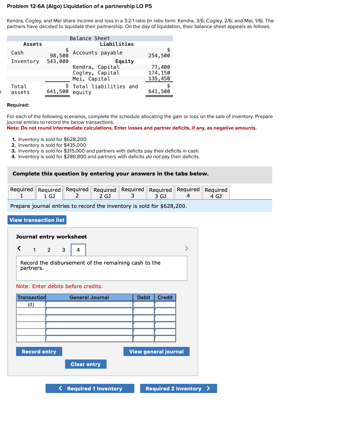 income and loss in a 3:2:1 ratio (in ratio form: Kendra, 3/6;