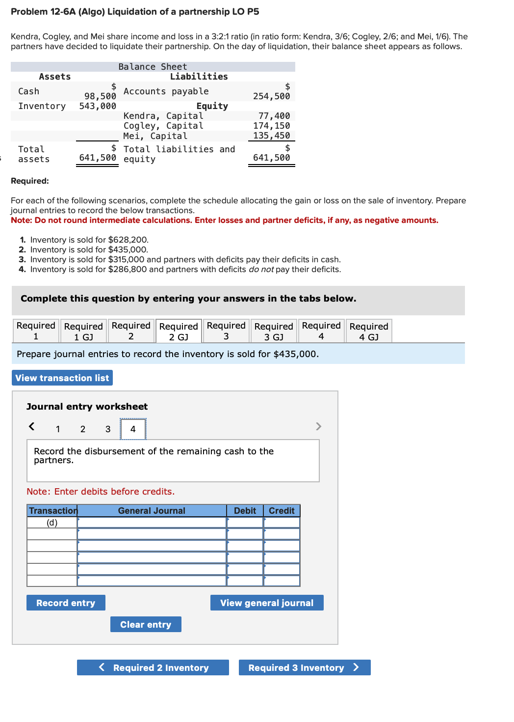 record the below transactions. Note: Do not round intermediate calculations. Enter losses