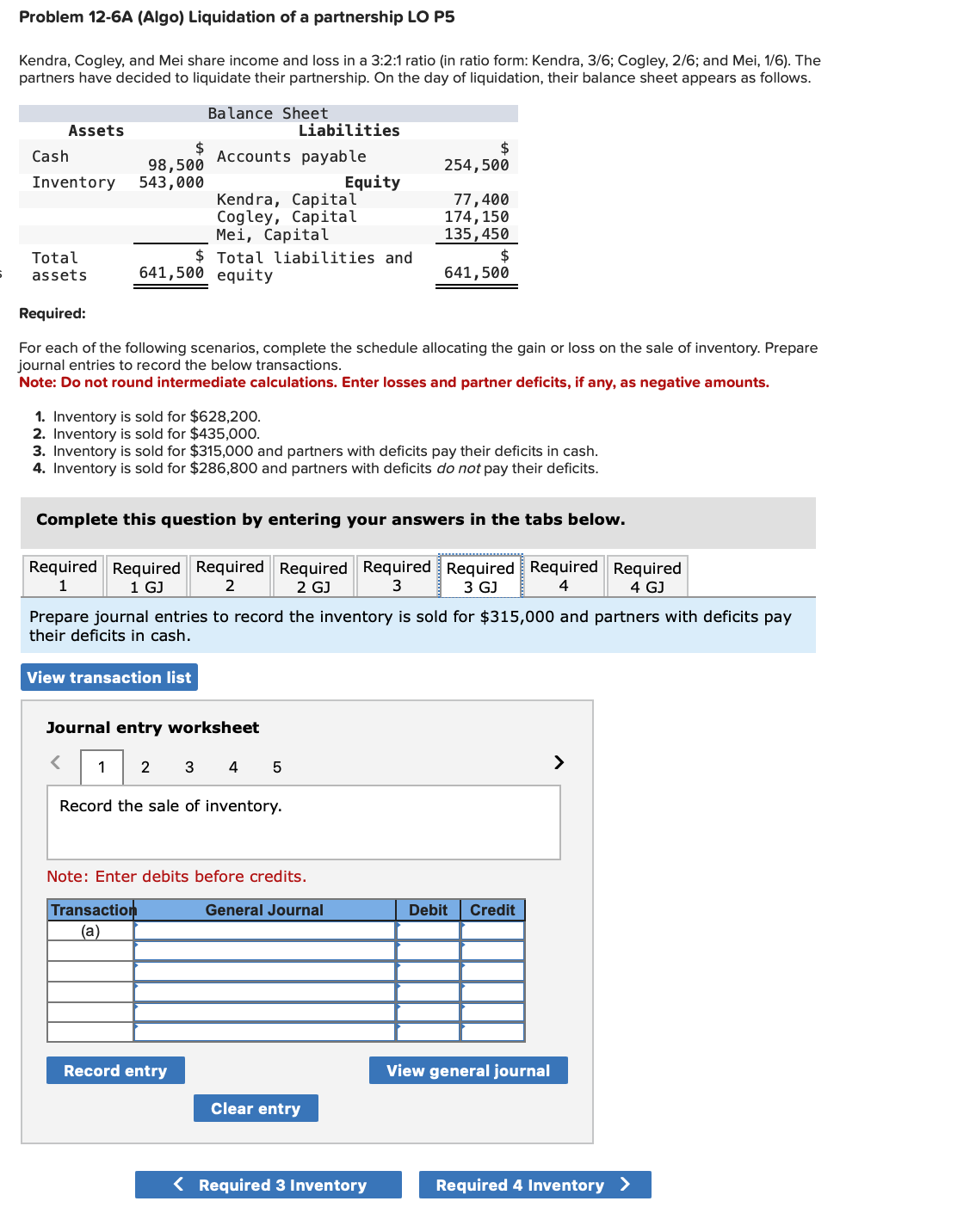 for $628,200. 2. Inventory is sold for $435,000. 3. Inventory is sold