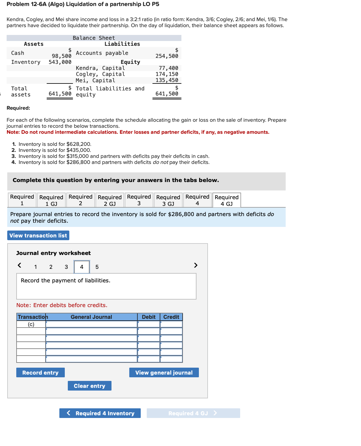 their balance sheet appears as follows. Required: For each of the following