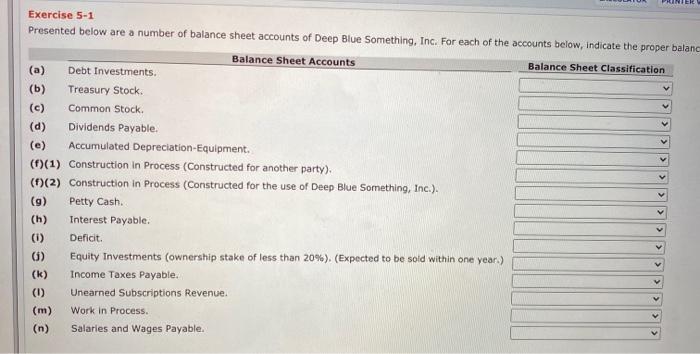  HERE v v V Exercise 5-1 Presented below are a number