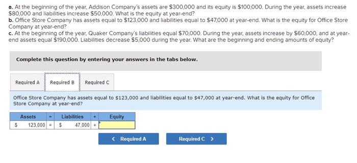 the missing financial statement amounts. 2. Use the expanded accounting equation to