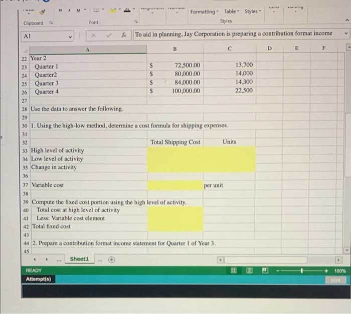 prepare a contribution format income statement. Use the information included in the