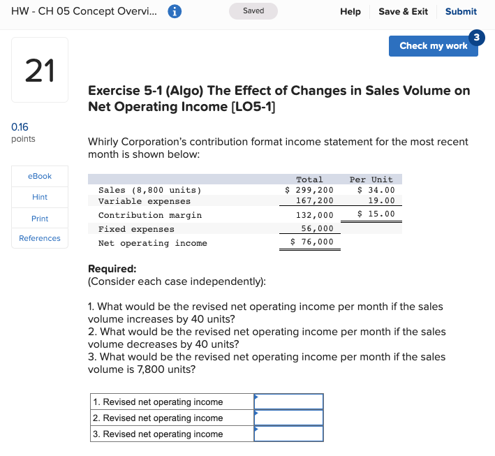  HW - CH 05 Concept Overvi... Saved Help Save & Exit