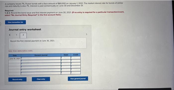 $30.000 on January 1,2021. The maket interest tate for bonds of similar