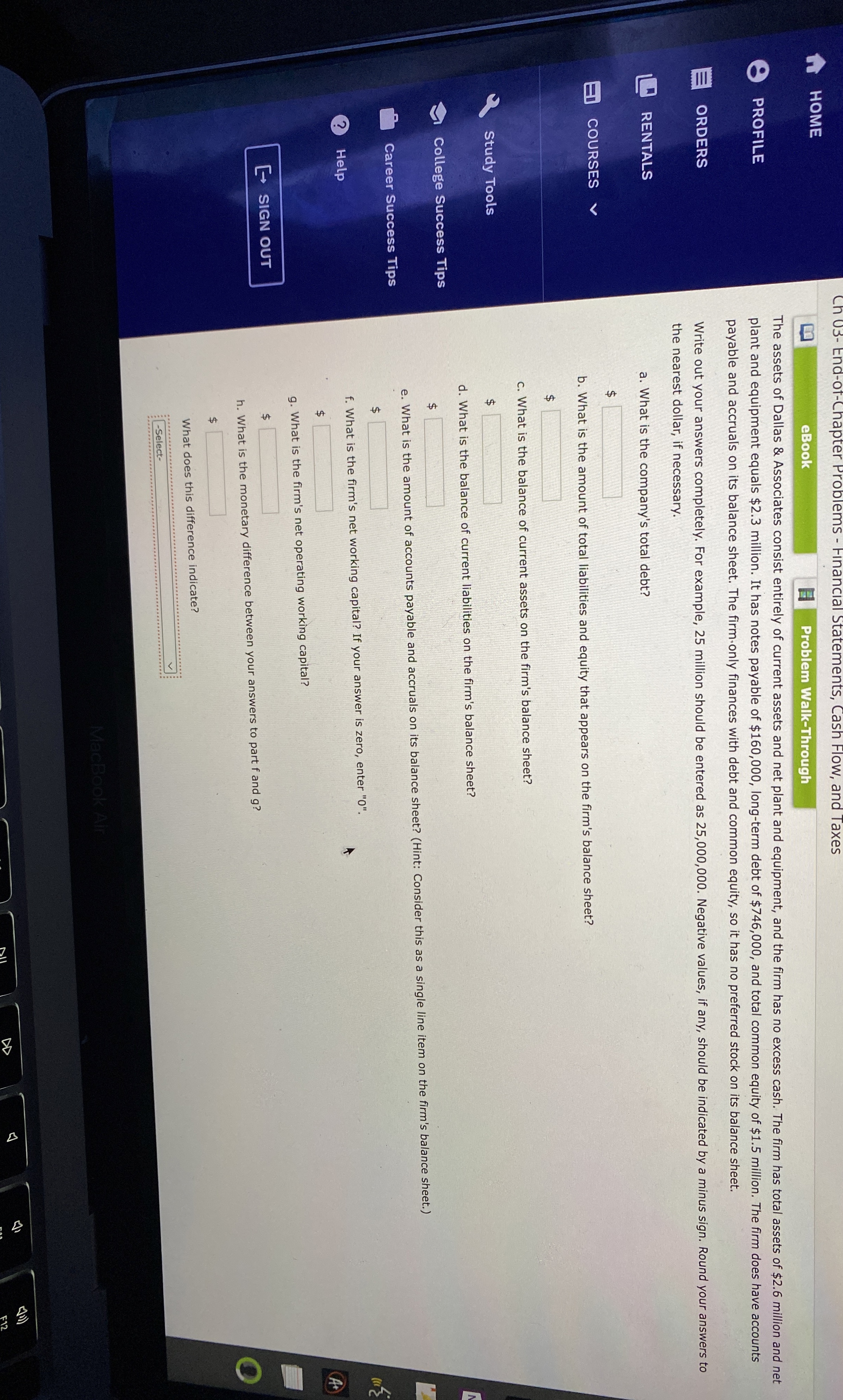  Ch U3- End-ot-Chapter Probiems - Financial Statements, Cash Flow, and Taxes