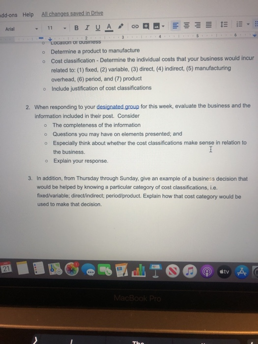 2: Business Partner Group Discussion- Cost Classification %3D No unread replies. 3.